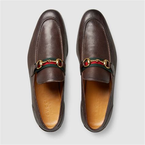 gucci horsebit leather loafer brown